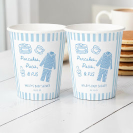 Vasos De Papel Pancakes, Pacis & PJs Boy Baby Shower