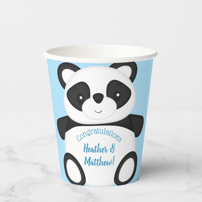 Vasos De Papel Panda Bear Baby Shower (Anverso)