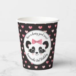 Vasos De Papel Panda Bear Pink Girls Birday Party