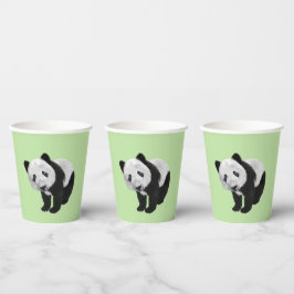 Vasos De Papel Panda Cub Green