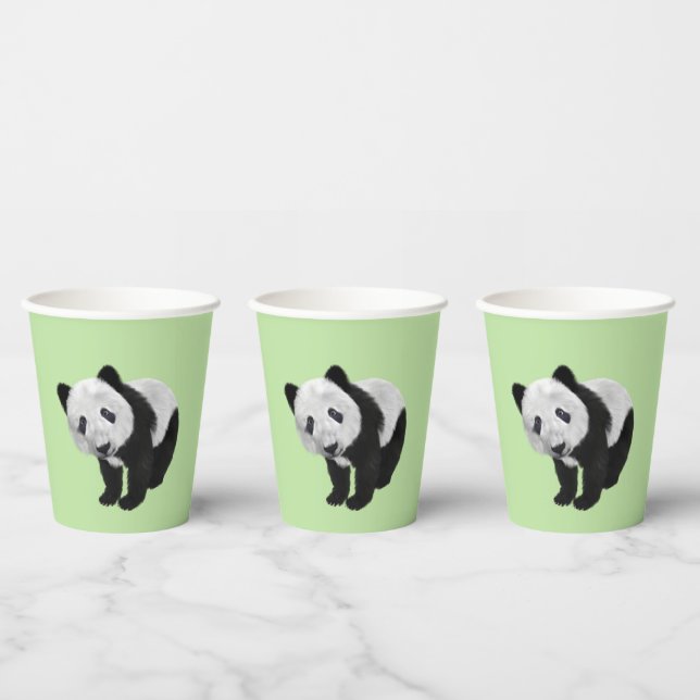 Vasos De Papel Panda Cub Green (Multi)