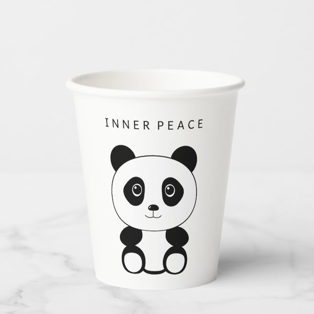 Vasos De Papel Panda de paz interior (Anverso)