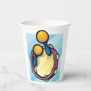 Vasos De Papel Pandereta y Maracas