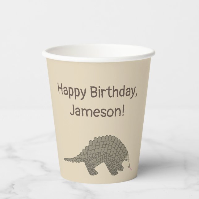 Vasos De Papel Pangolins Birday Party (Anverso)