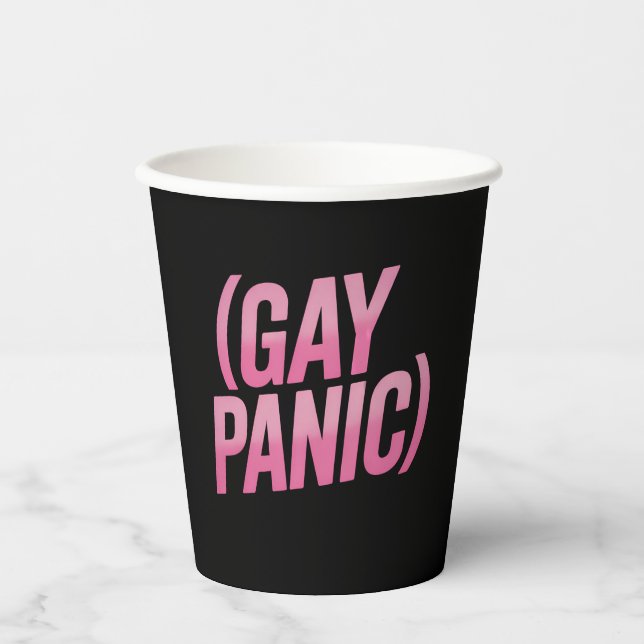 Vasos De Papel Pánico Gay Protesta Orgullo LGBTQ (Anverso)