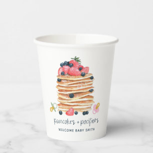 Vasos De Papel Panqueques y Pacificadores Baby Shower Brunch