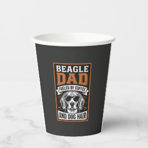 Vasos De Papel Papá Beagle Impulsado por Café y Pelo de Perro