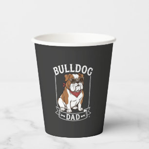 Vasos De Papel Papa Bulldog Perro Gafas de sol Bandana