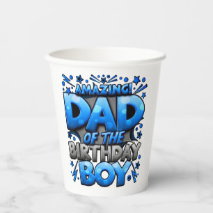 Vasos De Papel Papá De La Familia De Cumpleaños