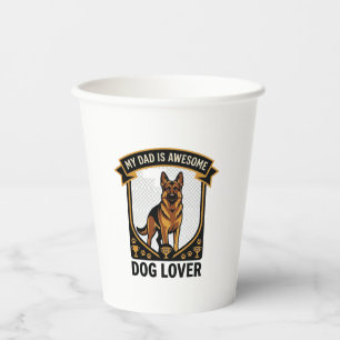 Vasos De Papel Papá es un increíble amante de los perros Pastor A