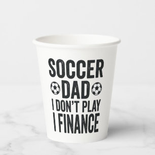 Vasos De Papel Papá Fútbol No Juego Financio Camiseta Vintage_