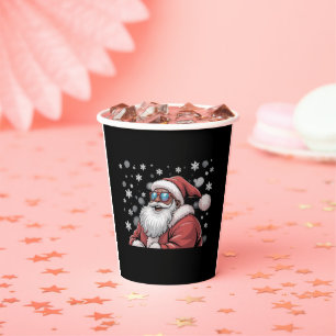 Vasos De Papel Papá Noel negro africano americano Navidad