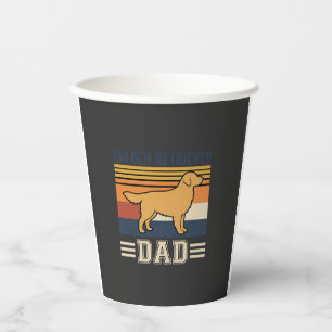 Vasos De Papel Papá Retriever Dorado Perro Retro