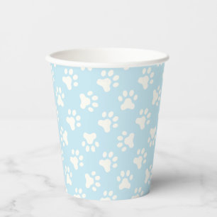 Vasos De Papel Papel azul de la fiesta de cumpleaños de cachorro 