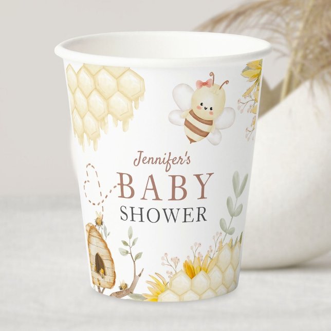 Vasos De Papel Papel Baby Shower Bumble Bee (Subido por el creador)
