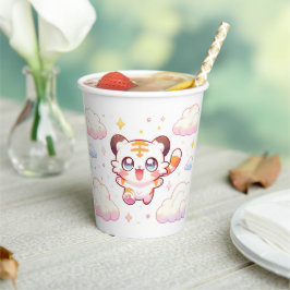 Vasos De Papel Papel Baby Shower de Pastel Tiger