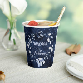 Vasos De Papel Papel con tapa Starry Nights Blue