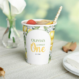 Vasos De Papel Papel Cups Citrus limón 1er cumpleaños.