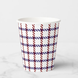 Vasos De Papel Papel de cuadros rústico granja Roja, Blanca y Azu