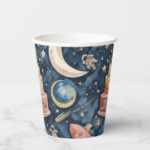 Vasos De Papel Papel de Cumpleaños para Niños de Aventuras Espaci
