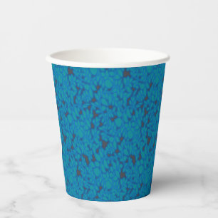 Vasos De Papel Papel de envoltura azul con un patrón de arte crea