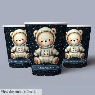 Vasos De Papel Papel de fiesta de cumpleaños niño astronauta de o