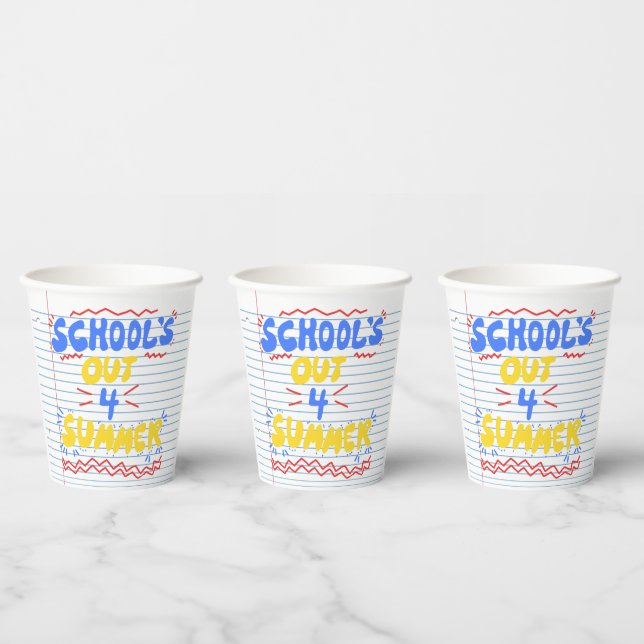 Vasos De Papel Papel de hojas sueltas Fin de clases (Multi)