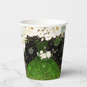 Vasos De Papel Papel de vestir de PixDezines verde esmeralda Quin