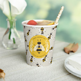 Vasos De Papel Papel estampado Greige Mama y Baby to Bee