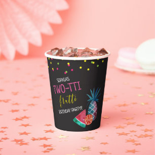 Vasos De Papel Papel Fiesta de dos tti Frutti Watercolor 2do cump