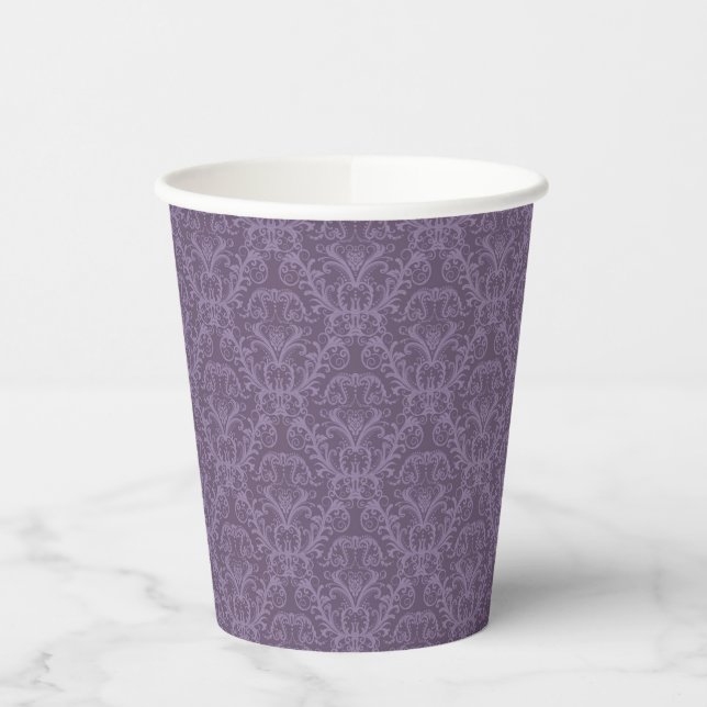 Vasos De Papel Papel morado floral 2 (Izquierda)