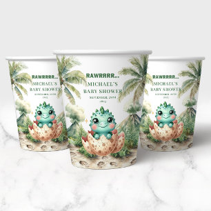 Vasos De Papel Papel para Baby Shower de Huevo de Dinosaurio Ador