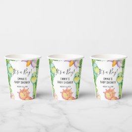 Vasos De Papel Papel para fiesta de baby shower de dinosaurio niñ