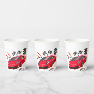 Vasos De Papel Papel Personalizado para Fiesta "Beep Beep" Auto d
