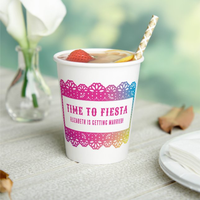 Vasos De Papel Papel Picado Fun Fiesta (in situ)