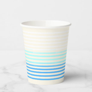 Vasos De Papel Papel rayado Ombre azul