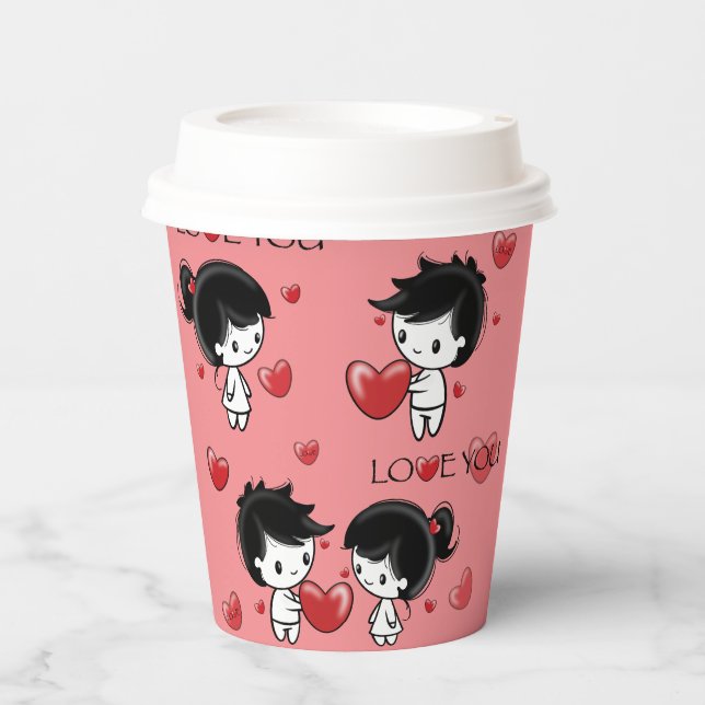 Vasos De Papel Paper cup for Valentine's Day (Anverso)