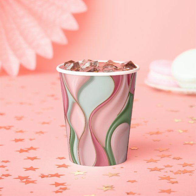 Vasos De Papel Paper cup in stylish abstract graphic (in situ)