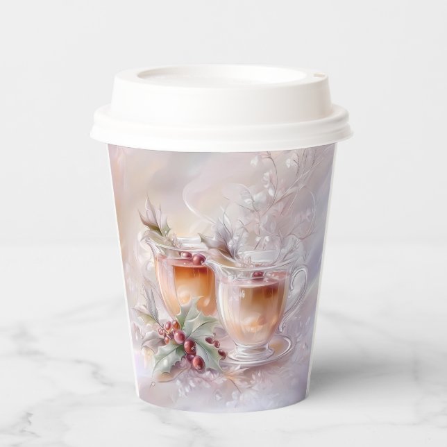 Vasos De Papel Paper cup-White Victorian Christmas (Anverso)