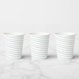 Vasos De Papel Paper Cups (236 ml) - Blue Stripes