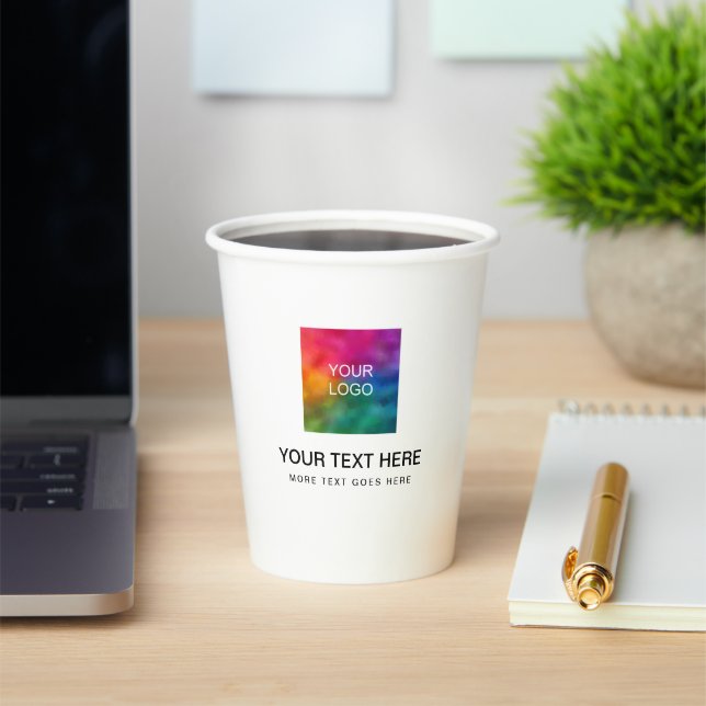 Vasos De Papel Papercup Business Logo Text Here Elegant Template (in situ)