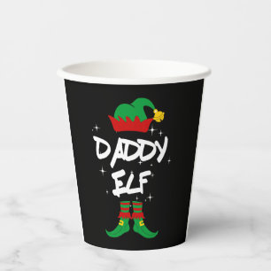 Vasos De Papel Papi Elf Familia Matanza Navidades Traje Regalo