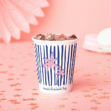 Par de palmas rosadas sobre rayas azules Fiesta de