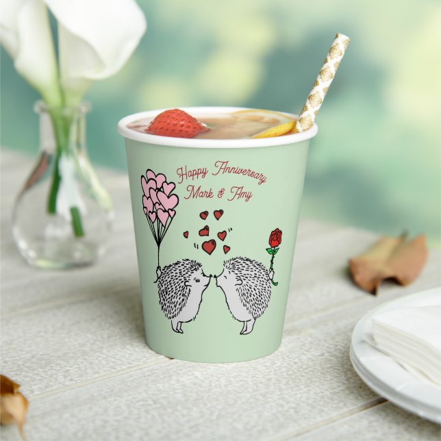 Vasos de papel para aniversario de Hedge Hog (in situ)