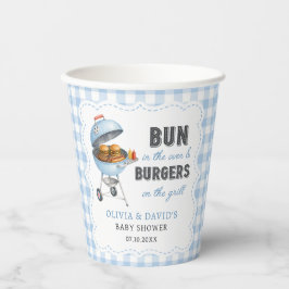 Vasos de papel para Baby Shower Blue Gingham Burge