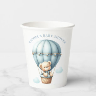 Vasos de papel para baby shower con globo aerostát
