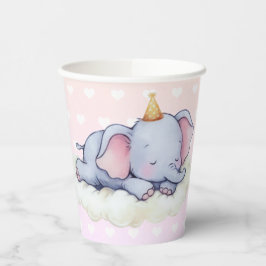 Vasos de papel para baby shower de elefante bebé d