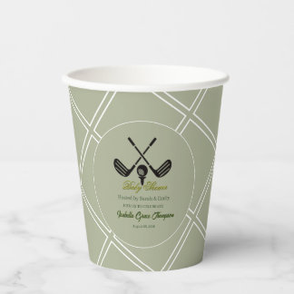 Vasos de papel para baby shower de golf en club de