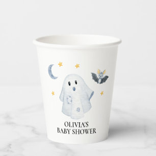 Vasos de papel para baby shower de Halloween Ghost