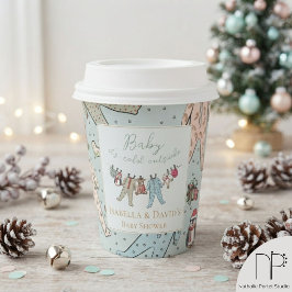 Vasos de papel para baby shower de invierno